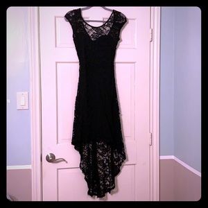 Black hi-low full lace dress